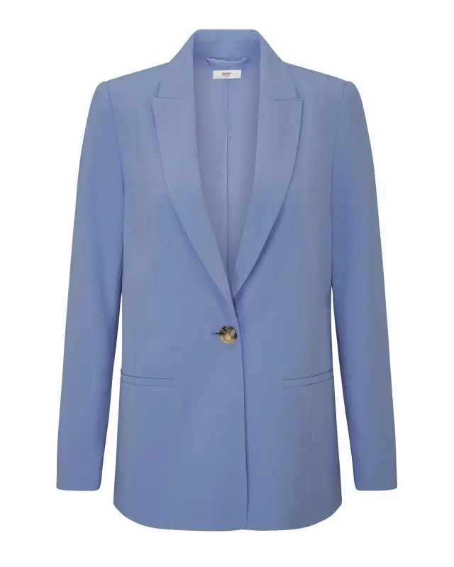 Cotton Traders Women's Soft Lined Blazer in Blue, 100% Polyester