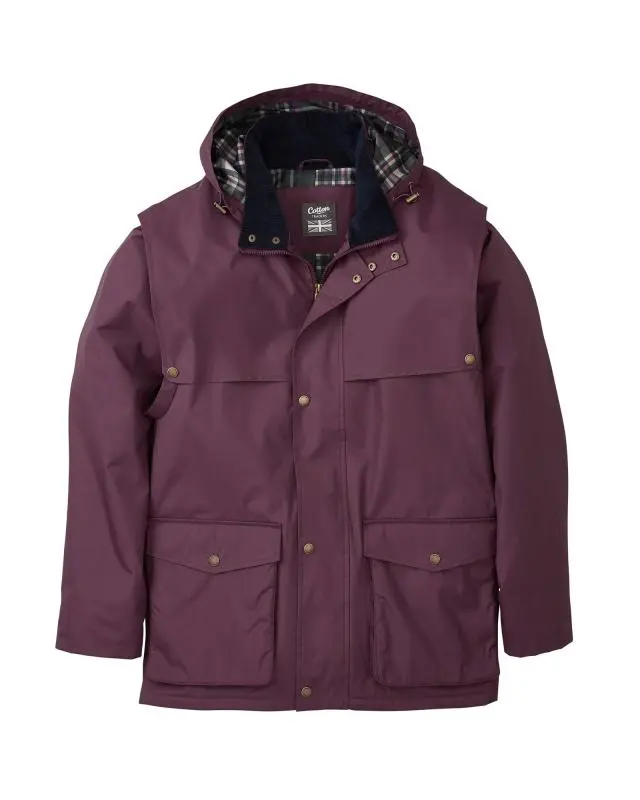 Cotton Traders Windermere Waterproof 32" Jacket in Purple, 100% Polyester
