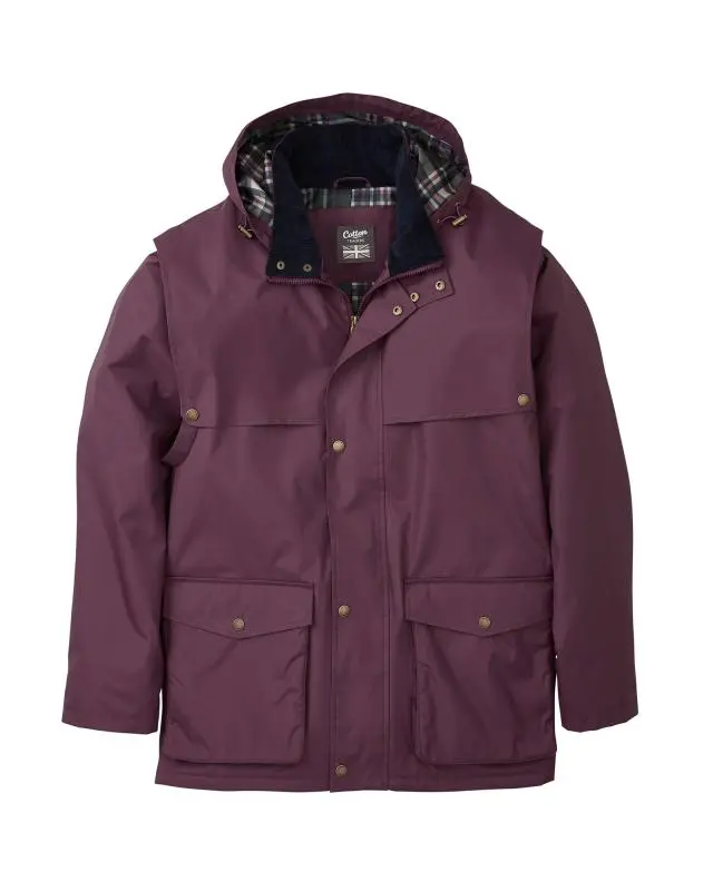 Cotton Traders Windermere Waterproof 32" Jacket in Purple, 100% Polyester