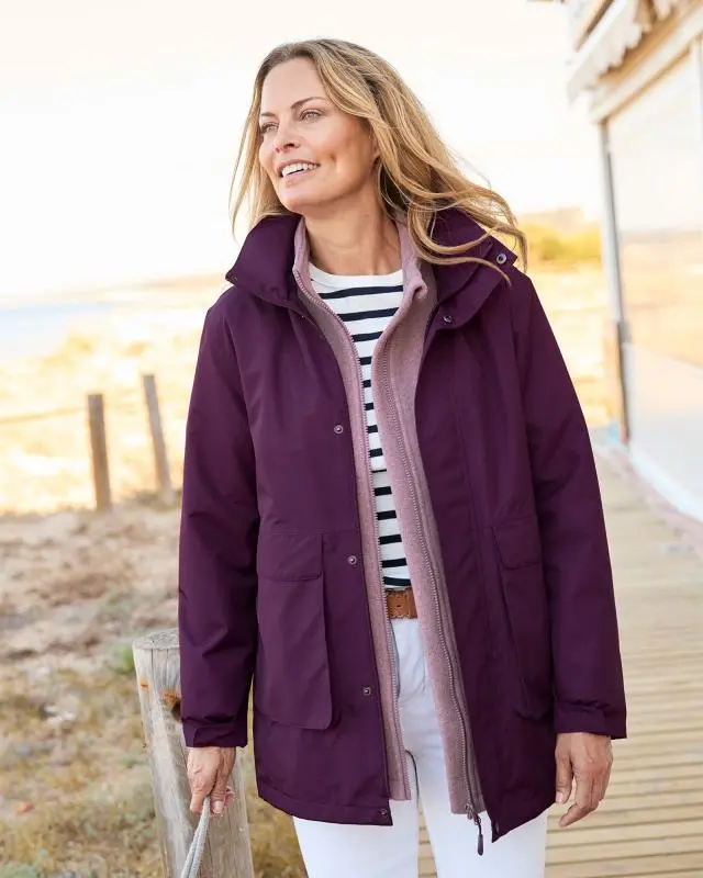 Cotton Traders Waterproof Jacket in Purple, 100% Polyester
