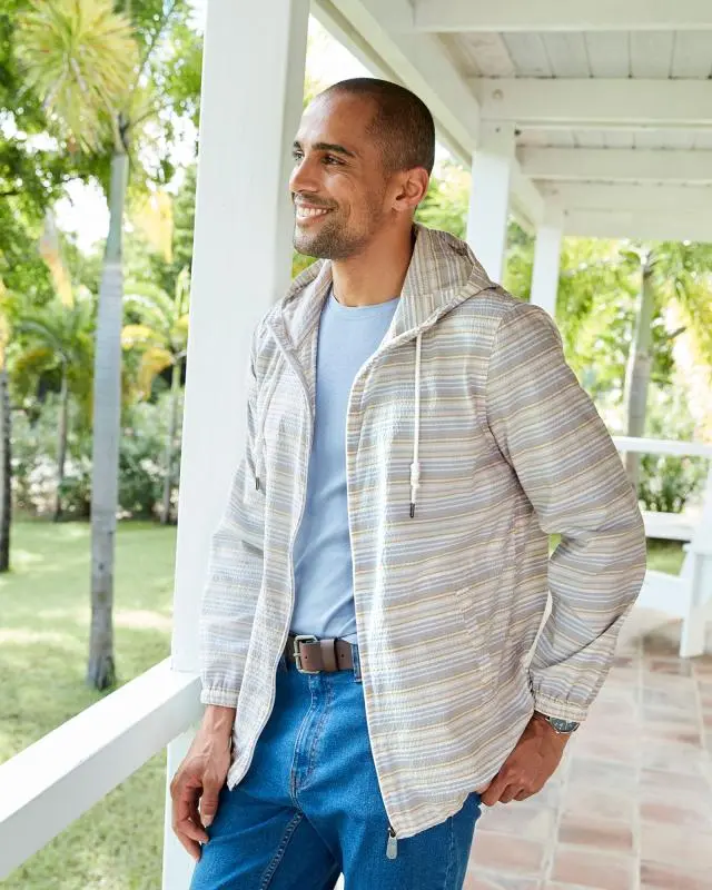 Cotton Traders Seersucker Jacket in Grey, Cotton/Polyester