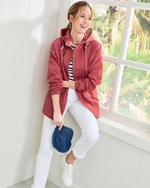 Cotton Traders Lightweight Jacket in Red, 100% Cotton