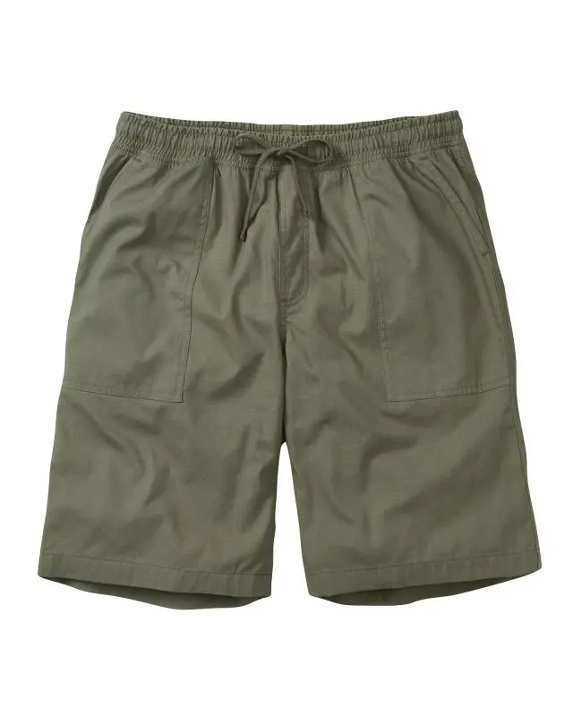 Cotton Traders Cotton Pull-On Shorts in Green, 100% Cotton