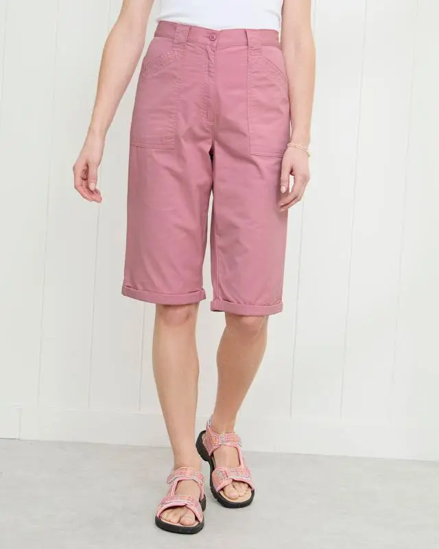 Cotton Traders Women's Everyday Shorts in Pink, 100% Cotton