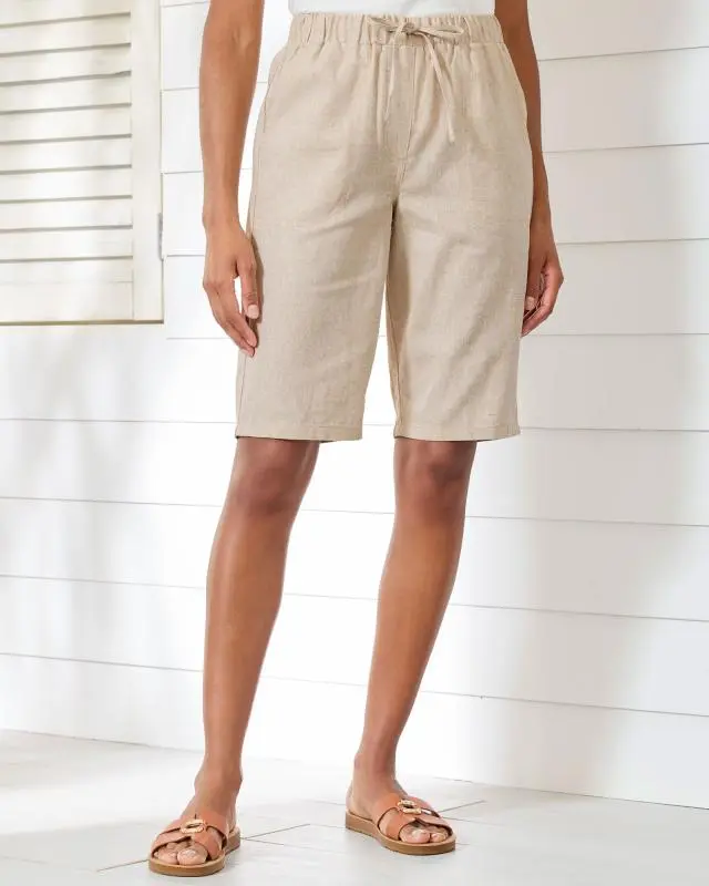 Cotton Traders Women's Linen-Blend Relaxed Fit Shorts, Viscose