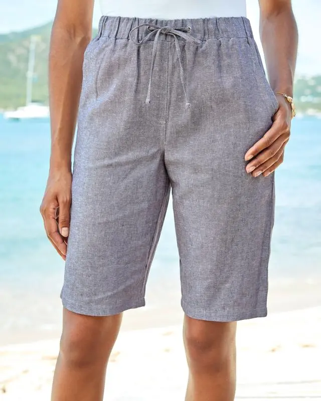 Cotton Traders Women's Linen-Blend Relaxed Fit Shorts, Viscose