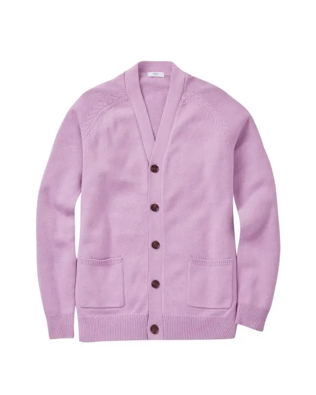 Cotton Traders Cotton Button-Through Cardigan in Purple, 100% Cotton