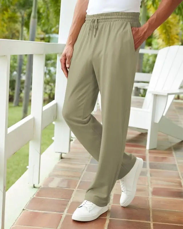 Cotton Traders Cotton Jog Pants in Green, 100% Cotton