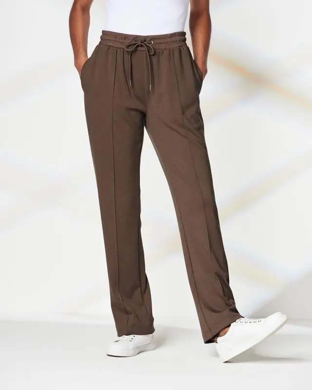 Cotton Traders Pintuck Joggers in Brown, Viscose/Polyester/Elastane