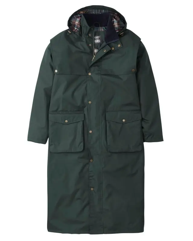 Cotton Traders Windermere Waterproof Coat 50" in Green, 100% Polyester
