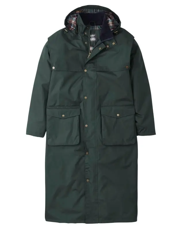 Cotton Traders Windermere Waterproof Coat 50" in Green, 100% Polyester