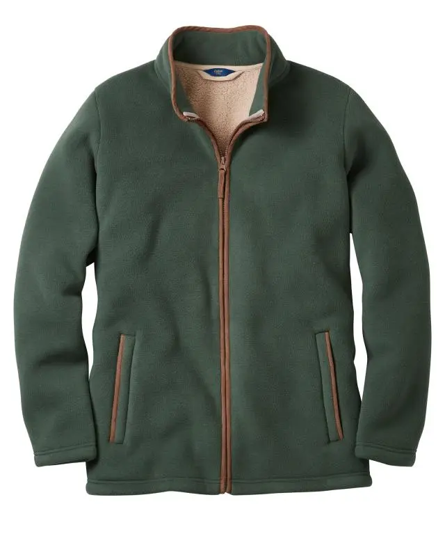 Cotton Traders Bonded Fleece Jacket in Green, 100% Polyester