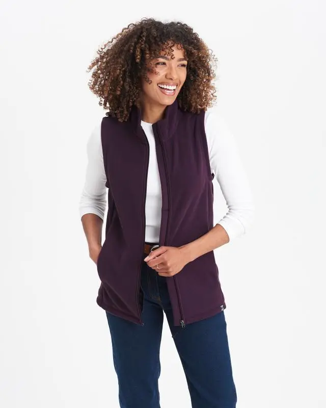 Cotton Traders Recycled Microfleece Gilet in Purple, 100% Polyester