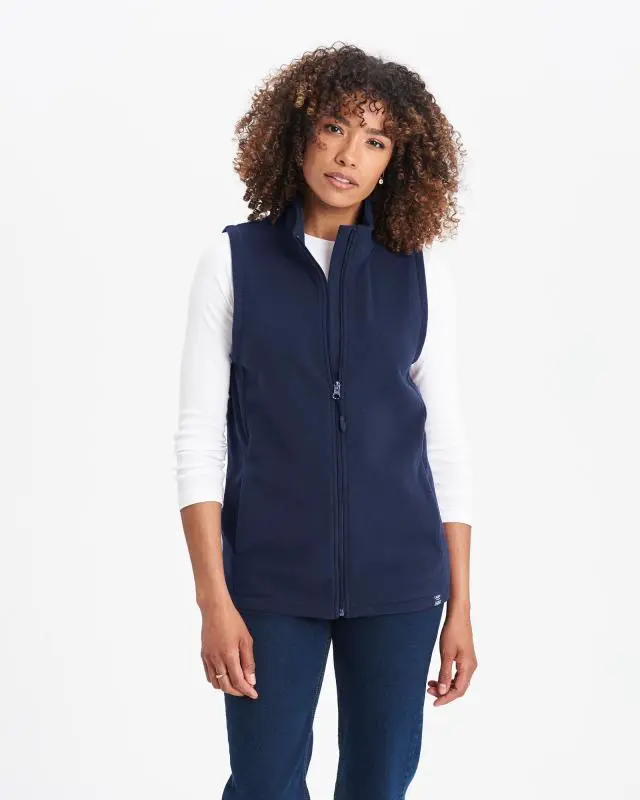 Cotton Traders Recycled Microfleece Gilet in Blue, 100% Polyester