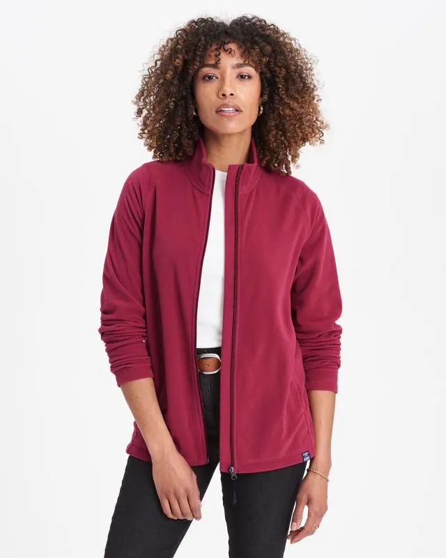 Cotton Traders Recycled Microfleece Jacket in Red, 100% Polyester