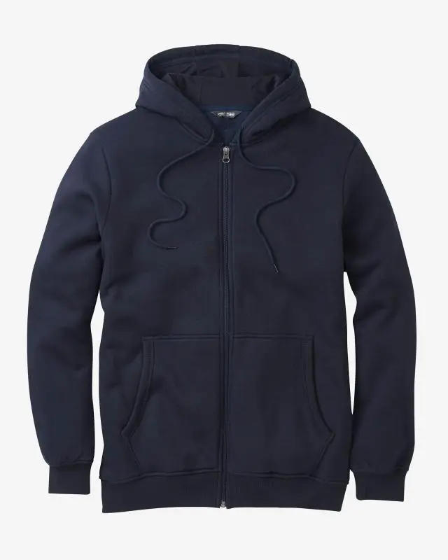 Cotton Traders Hooded Zip Through Sweat Top in Blue, Cotton/Polyester