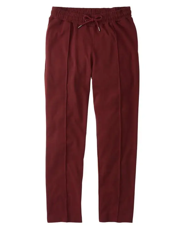 Cotton Traders Luxury Pintuck Joggers in Red, Cotton/Polyester/Elastane