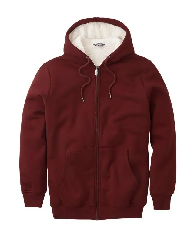 Cotton Traders Fleece Lined Zip Through Jersey Jacket in Red, 100% Polyester