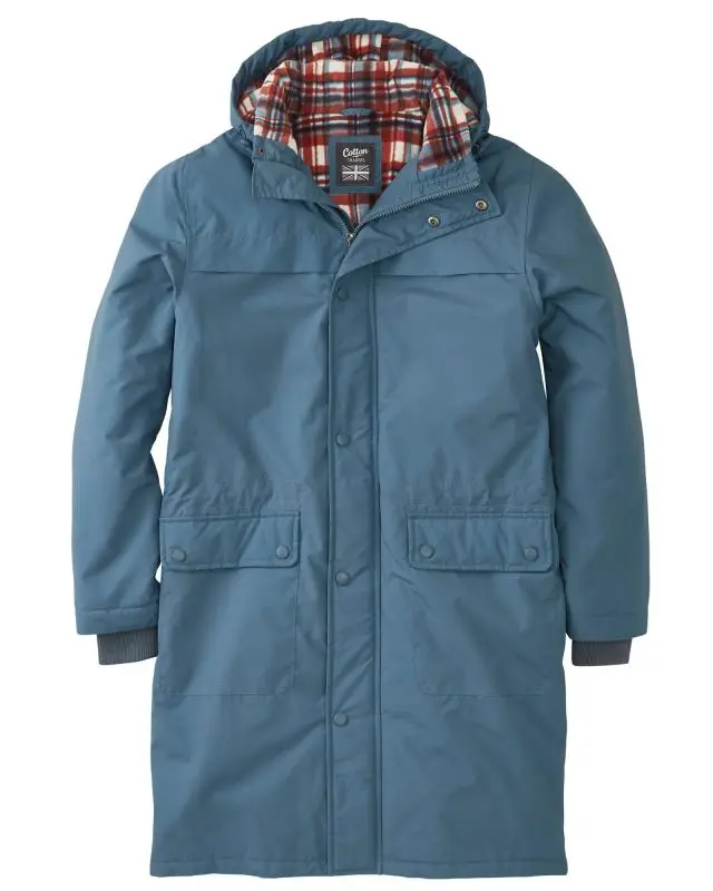 Cotton Traders Fleece Lined Coat in Blue, 100% Polyester