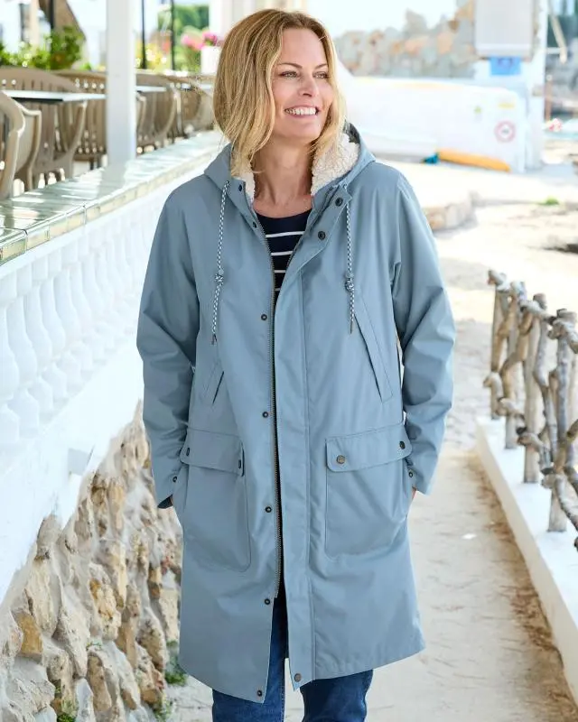 Cotton Traders Fleece Lined Moorland Jacket in Blue, 100% Polyester