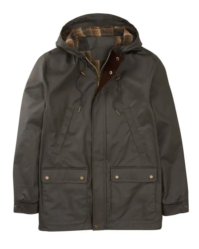 Cotton Traders Westwater Wax Look Jacket in Green, 100% Cotton