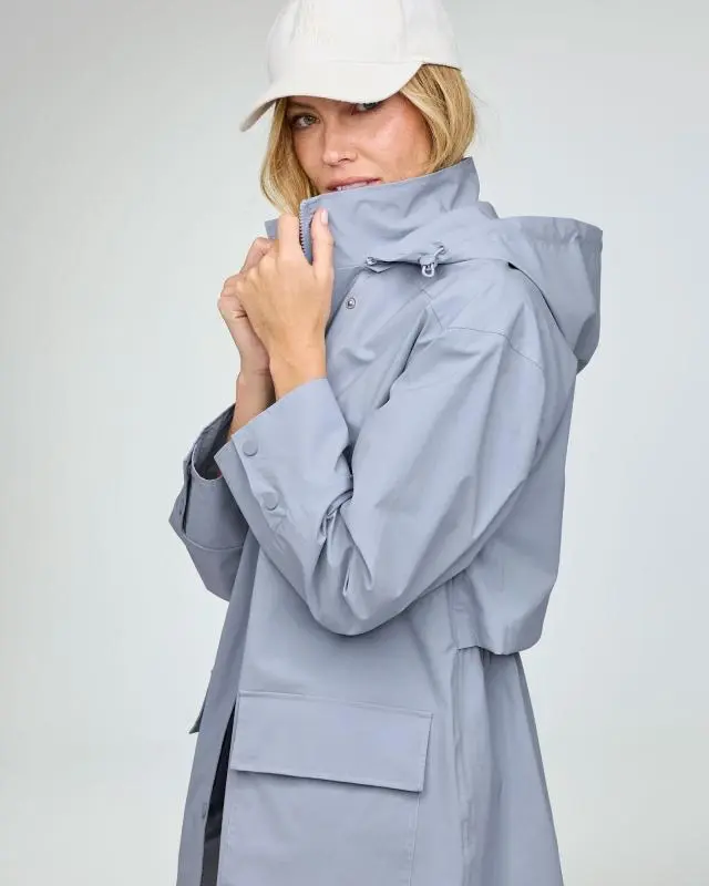 Cotton Traders Women's Waterproof Jacket in Blue, Cotton/Elastane/Polyamide