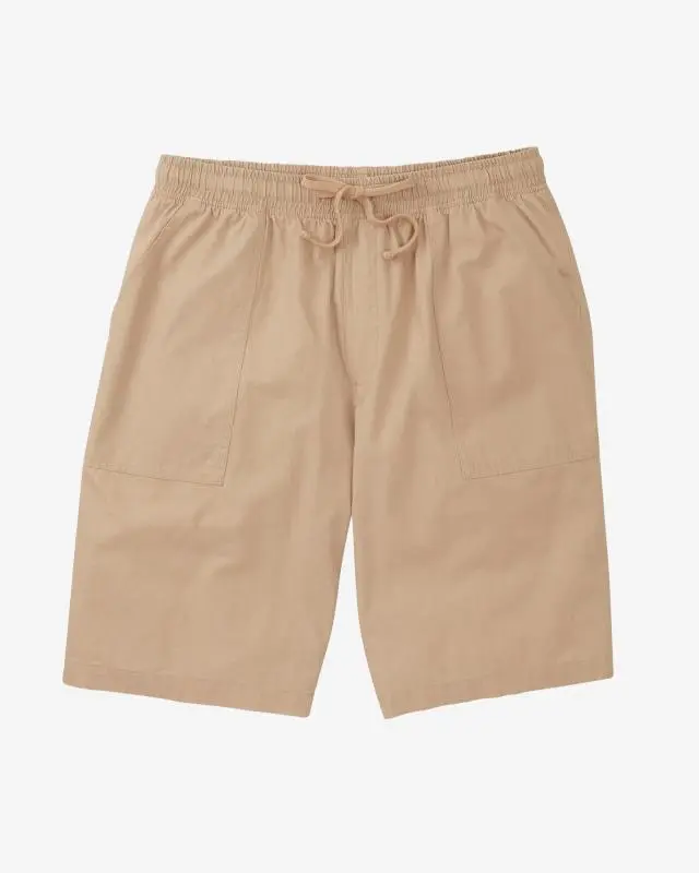 Cotton Traders Cotton Pull On Shorts in Beige, 100% Cotton