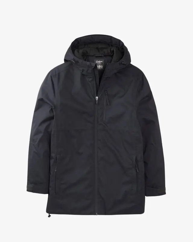 Cotton Traders Quilt Lined Waterproof Jacket in Blue, 100% Polyester