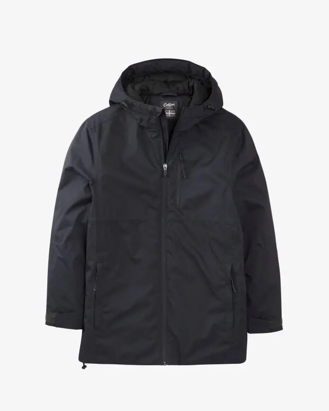 Cotton Traders Quilt Lined Waterproof Jacket in Blue, 100% Polyester