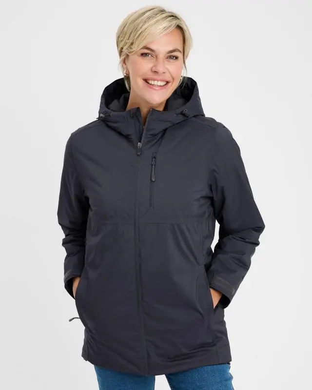 Cotton Traders Quilt Lined Waterproof Jacket in Blue, 100% Polyester