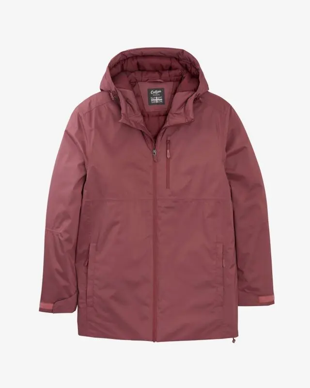 Cotton Traders Quilt Lined Waterproof Jacket in Pink, 100% Polyester