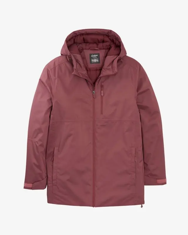 Cotton Traders Quilt Lined Waterproof Jacket in Pink, 100% Polyester