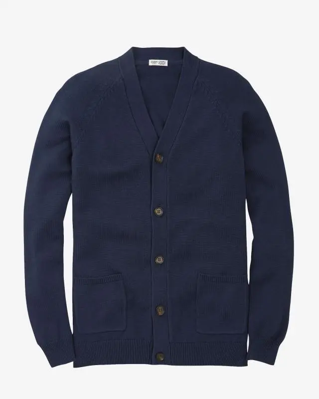 Cotton Traders Cotton Button Through Cardigan in Blue, 100% Cotton