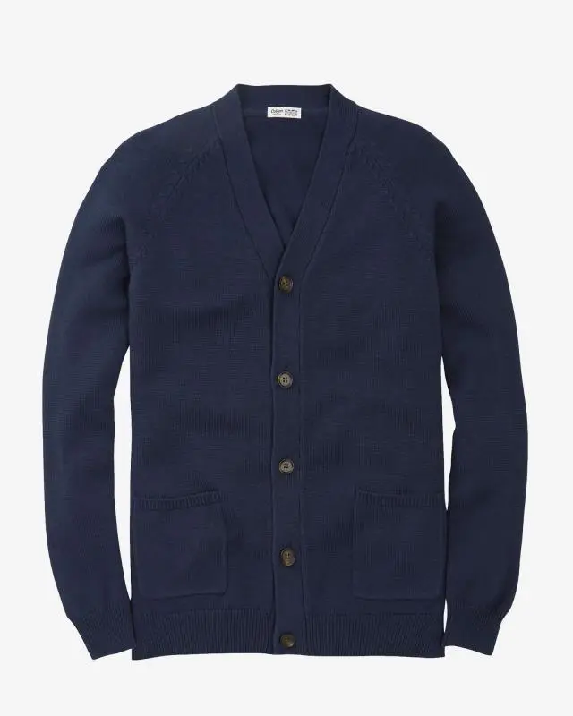 Cotton Traders Cotton Button Through Cardigan in Blue, 100% Cotton