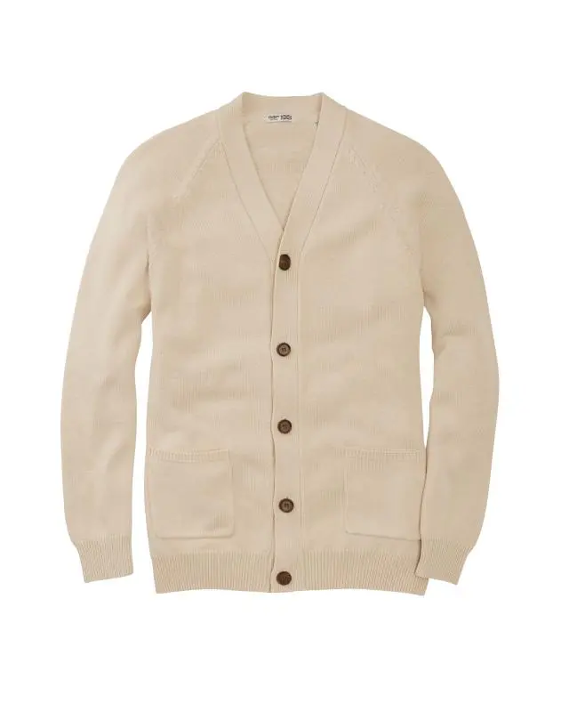 Cotton Traders Cotton Button Through Cardigan in Cream, 100% Cotton