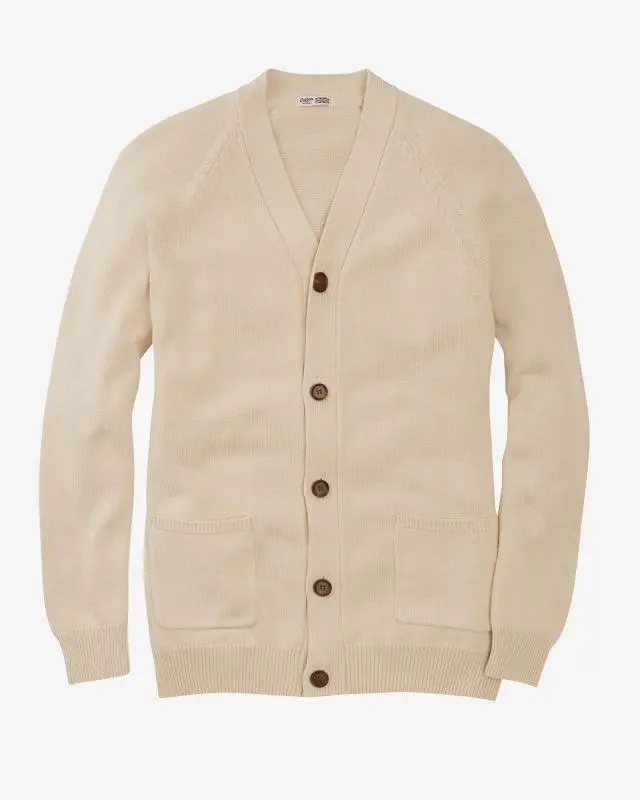 Cotton Traders Cotton Button Through Cardigan in Cream, 100% Cotton