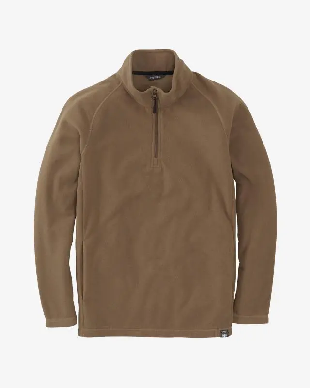 Cotton Traders Recycled Microfleece Half Zip Top in Brown, 100% Polyester