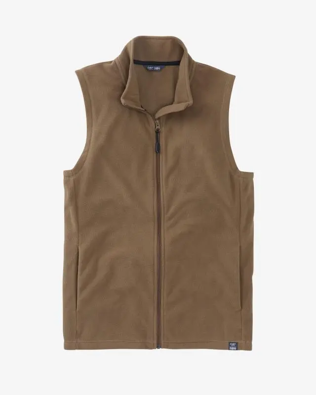 Cotton Traders Recycled Microfleece Gilet in Brown, 100% Polyester