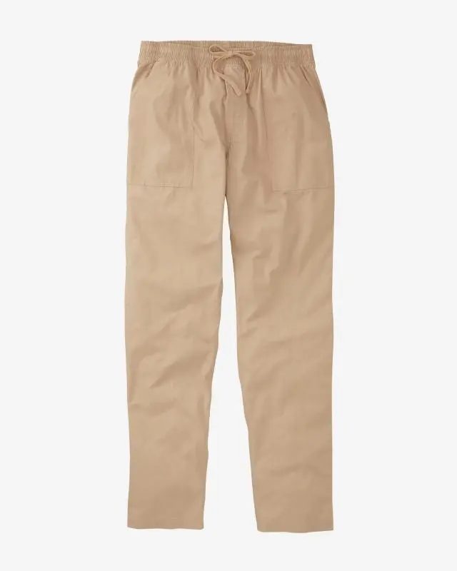 Cotton Traders Cotton Pull On Trousers in Beige, 100% Cotton
