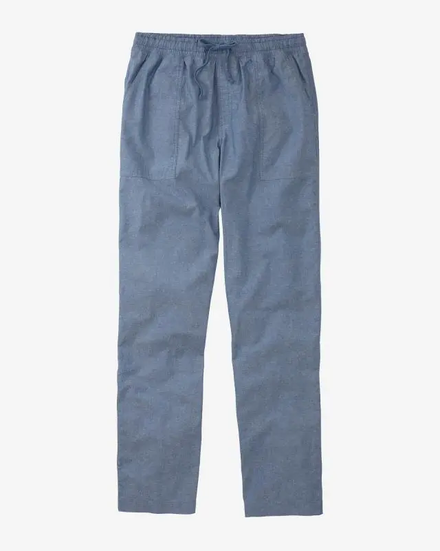 Cotton Traders Cotton Pull On Trousers in Blue, 100% Cotton
