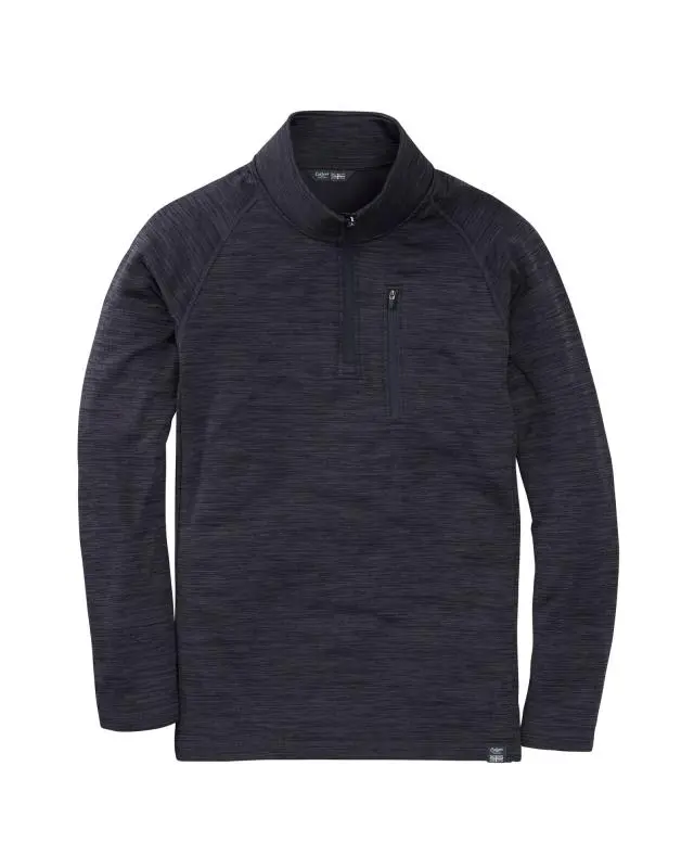 Cotton Traders Stretch Half Zip Top in Grey, Rubber