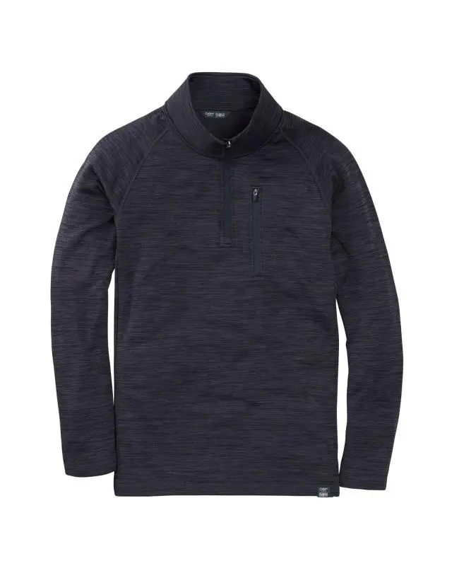 Cotton Traders Stretch Half Zip Top in Grey, Rubber