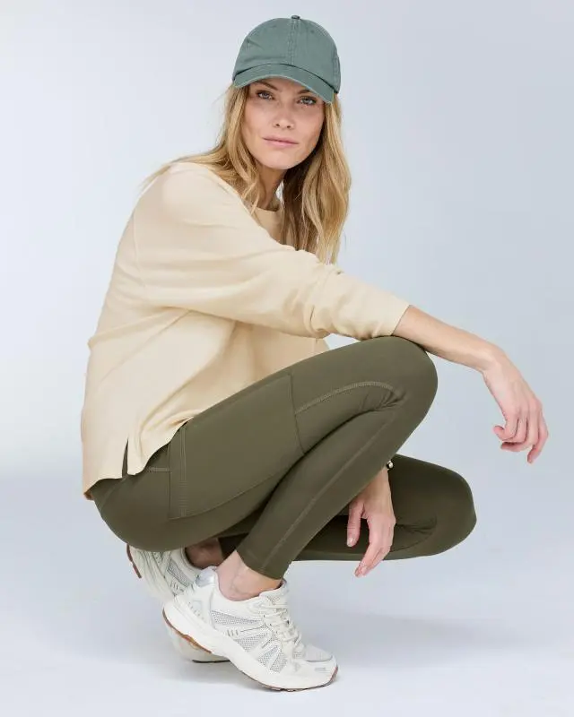 Cotton Traders Women's Stretch Leggings With Pockets in Green, Polyester/Elastane