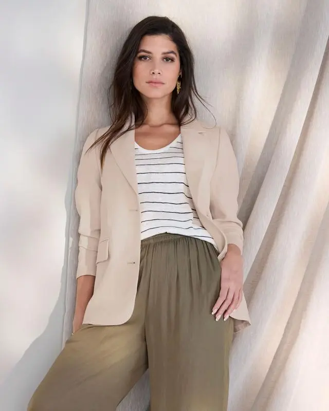 Cotton Traders Women's Soft Touch Blazer in Grey, Polyester/Viscose/Polyamide