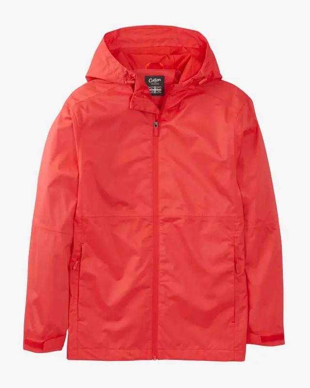 Cotton Traders Lightweight Waterproof Jacket in Red, 100% Polyester