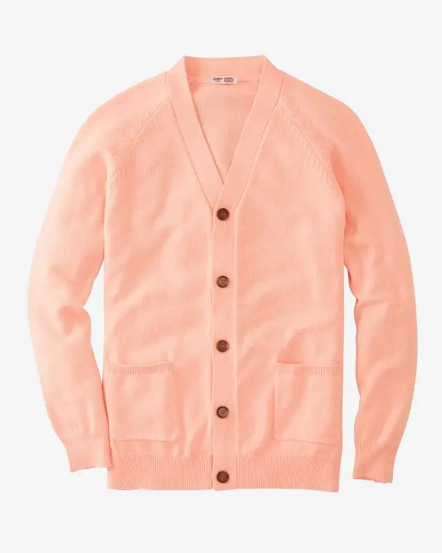 Cotton Traders Cotton Button Through Cardigan in Orange, 100% Cotton