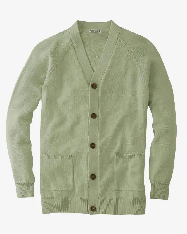 Cotton Traders Cotton Button Through Cardigan in Green, 100% Cotton