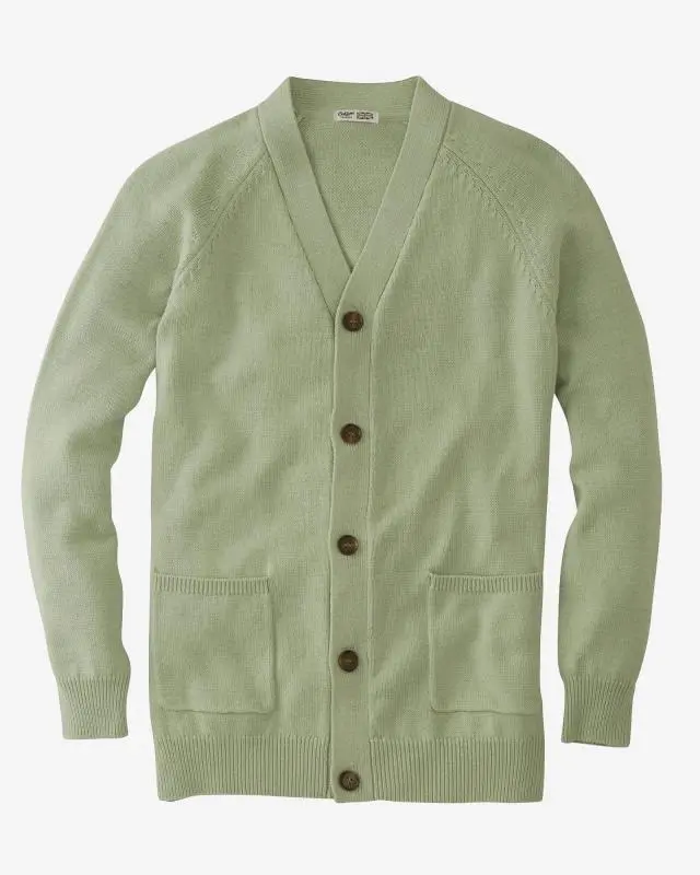 Cotton Traders Cotton Button Through Cardigan in Green, 100% Cotton