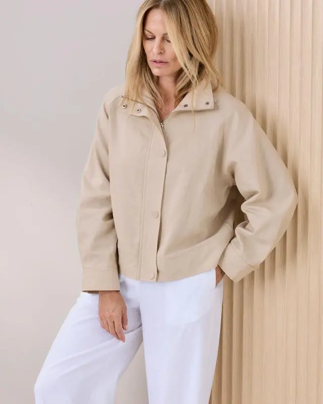 Cotton Traders Women's Linen Blend Zip Jacket in Grey, 100% Polyester