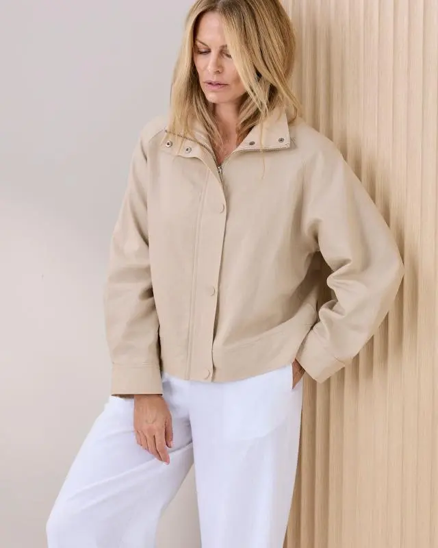 Cotton Traders Women's Linen Blend Zip Jacket in Grey, 100% Polyester